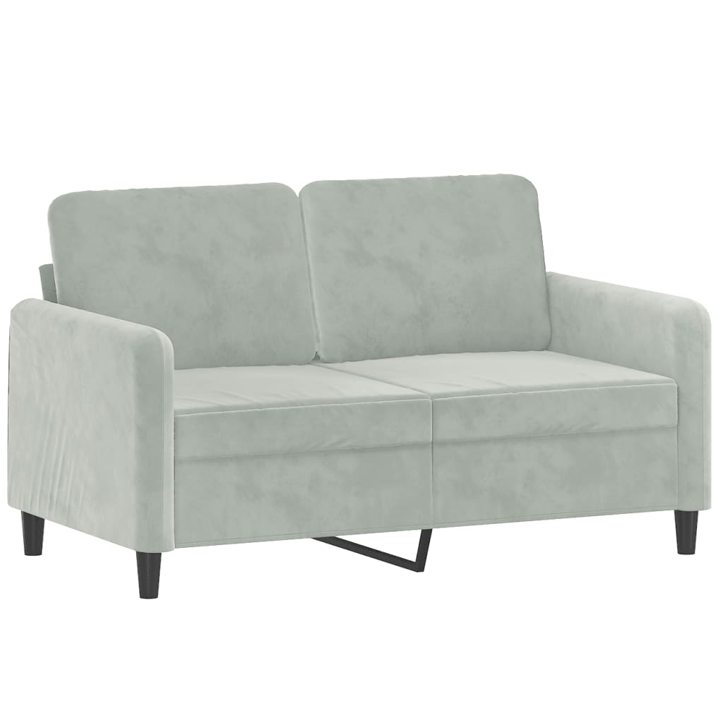 3 Pcs conjunto de sofás veludo cinzento-claro