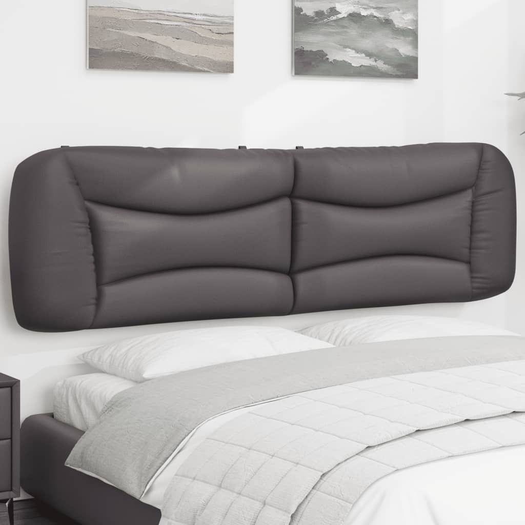 Almofadão de cabeceira hvar 180 cm couro artificial cinzento