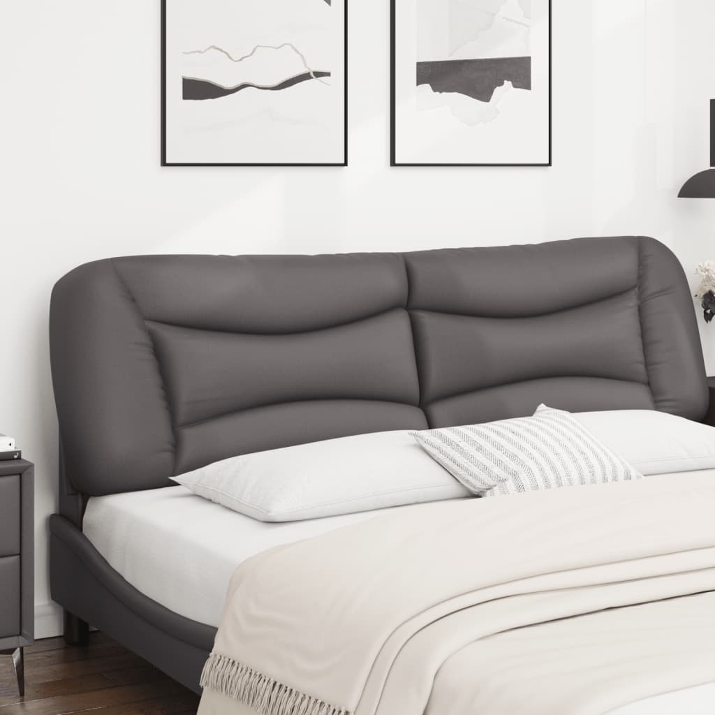 Almofadão de cabeceira hvar 180 cm couro artificial cinzento