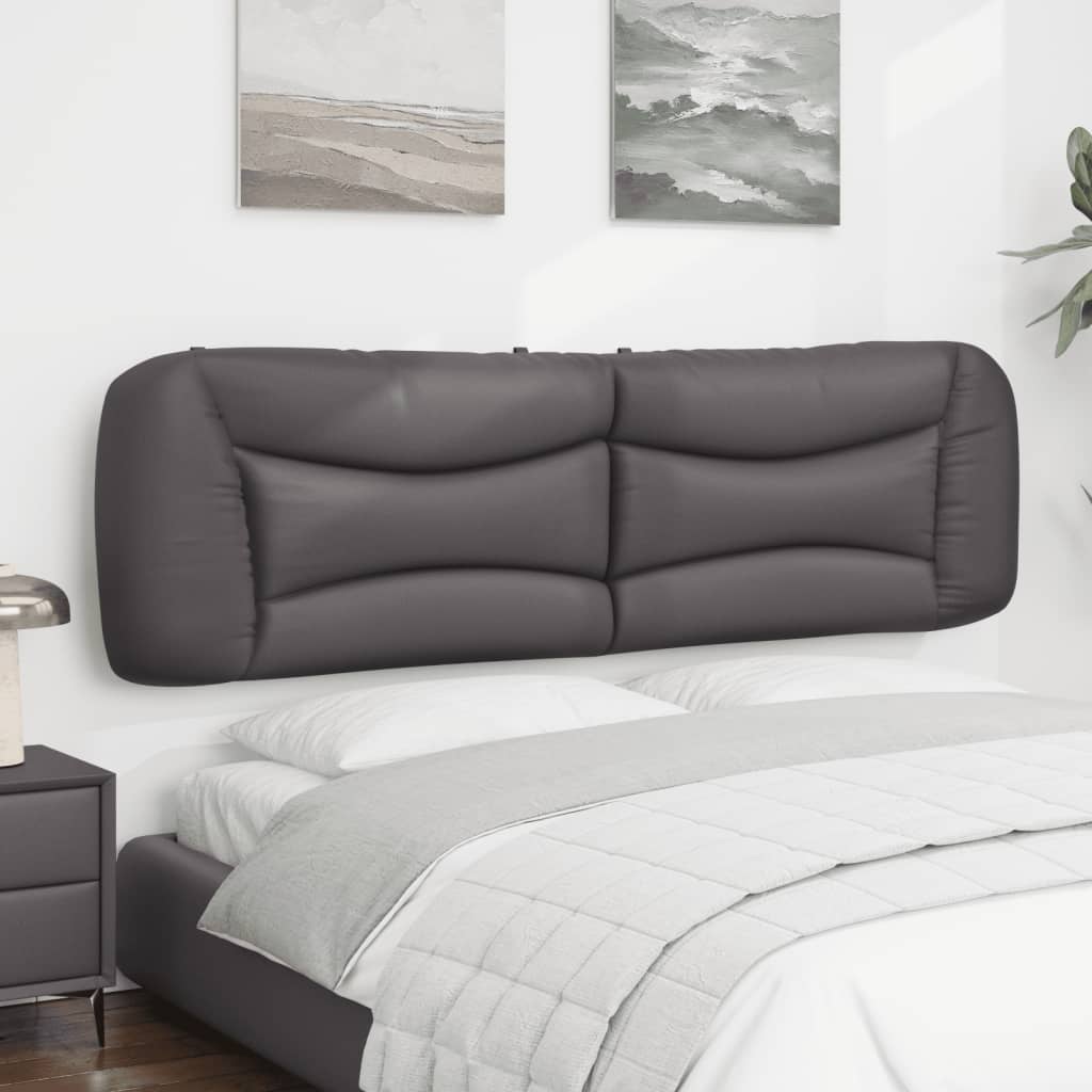 Almofadão de cabeceira hvar 180 cm couro artificial cinzento