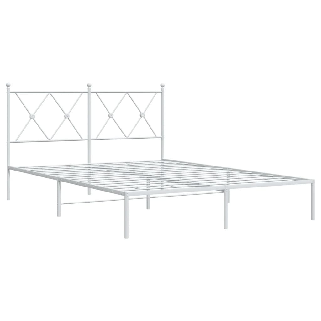 Estrutura de cama com cabeceira 135x190 cm metal branco