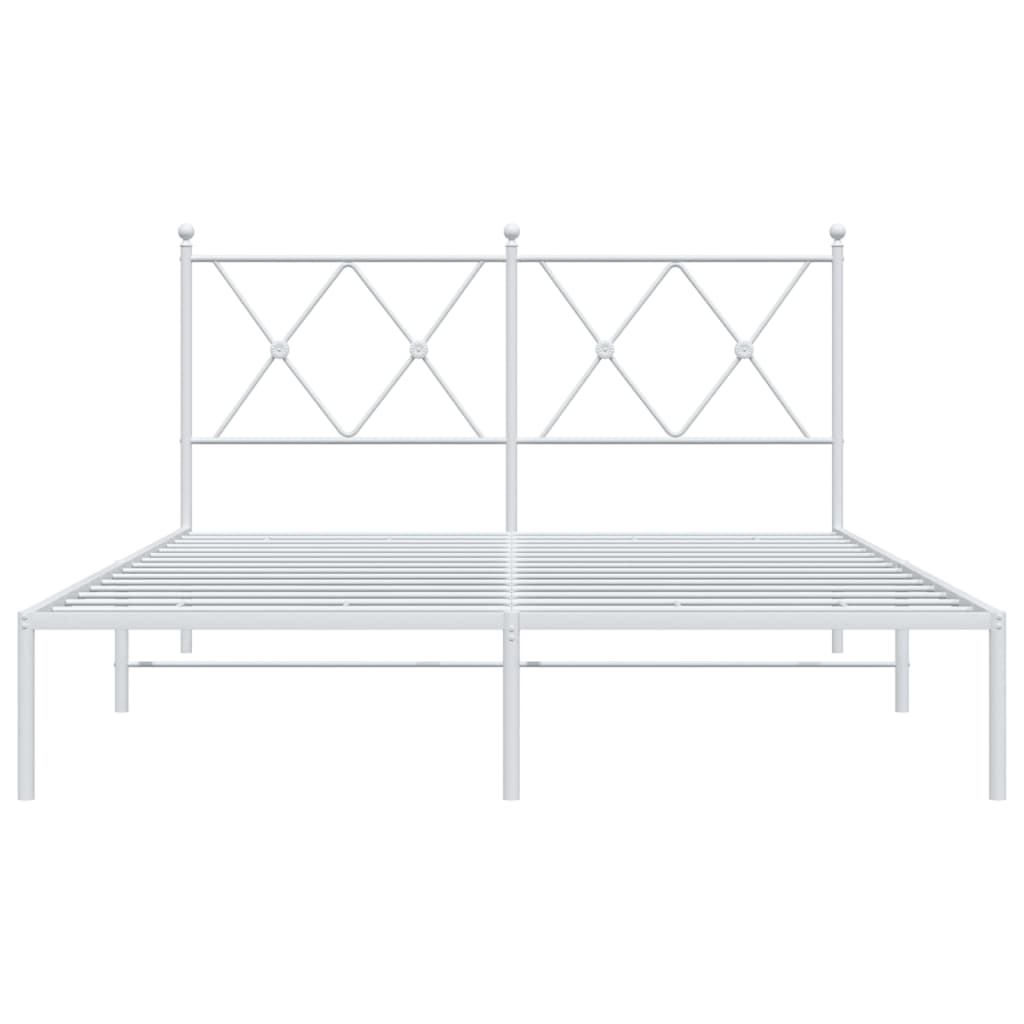 Estrutura de cama com cabeceira 135x190 cm metal branco