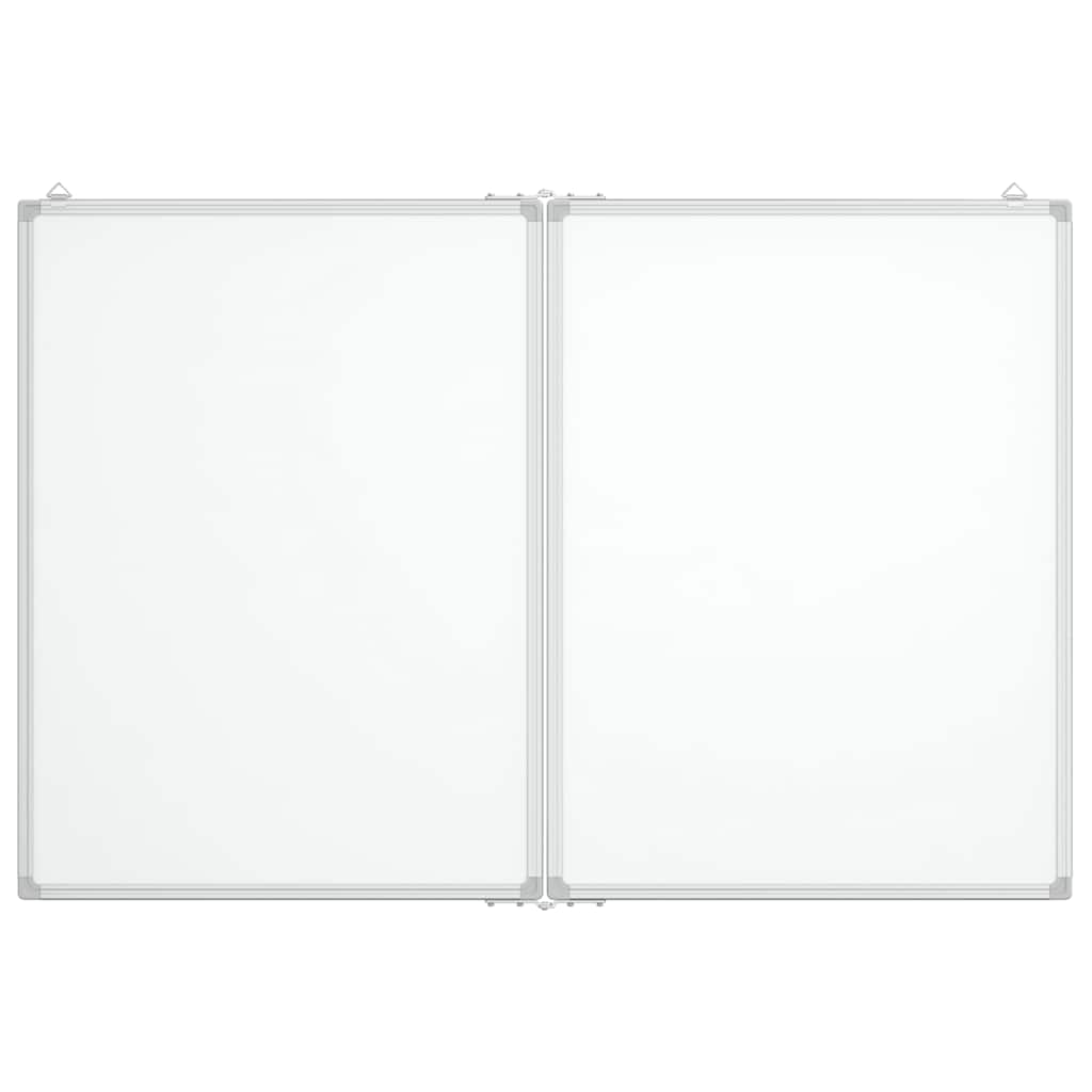 Quadro branco magnético dobrável 100x80x1,7 cm alumínio