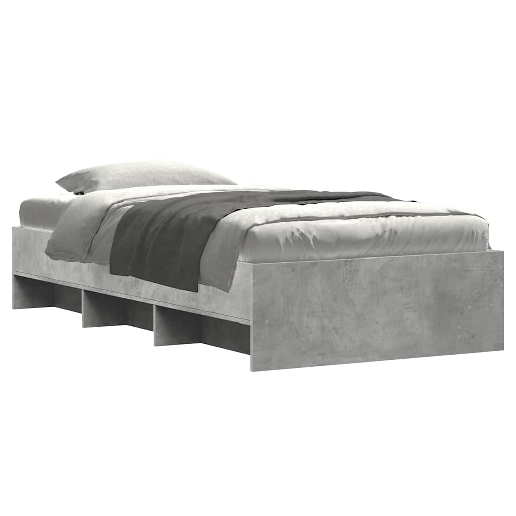 Estrutura de cama 90x200 cm derivados de madeira cinza sonoma