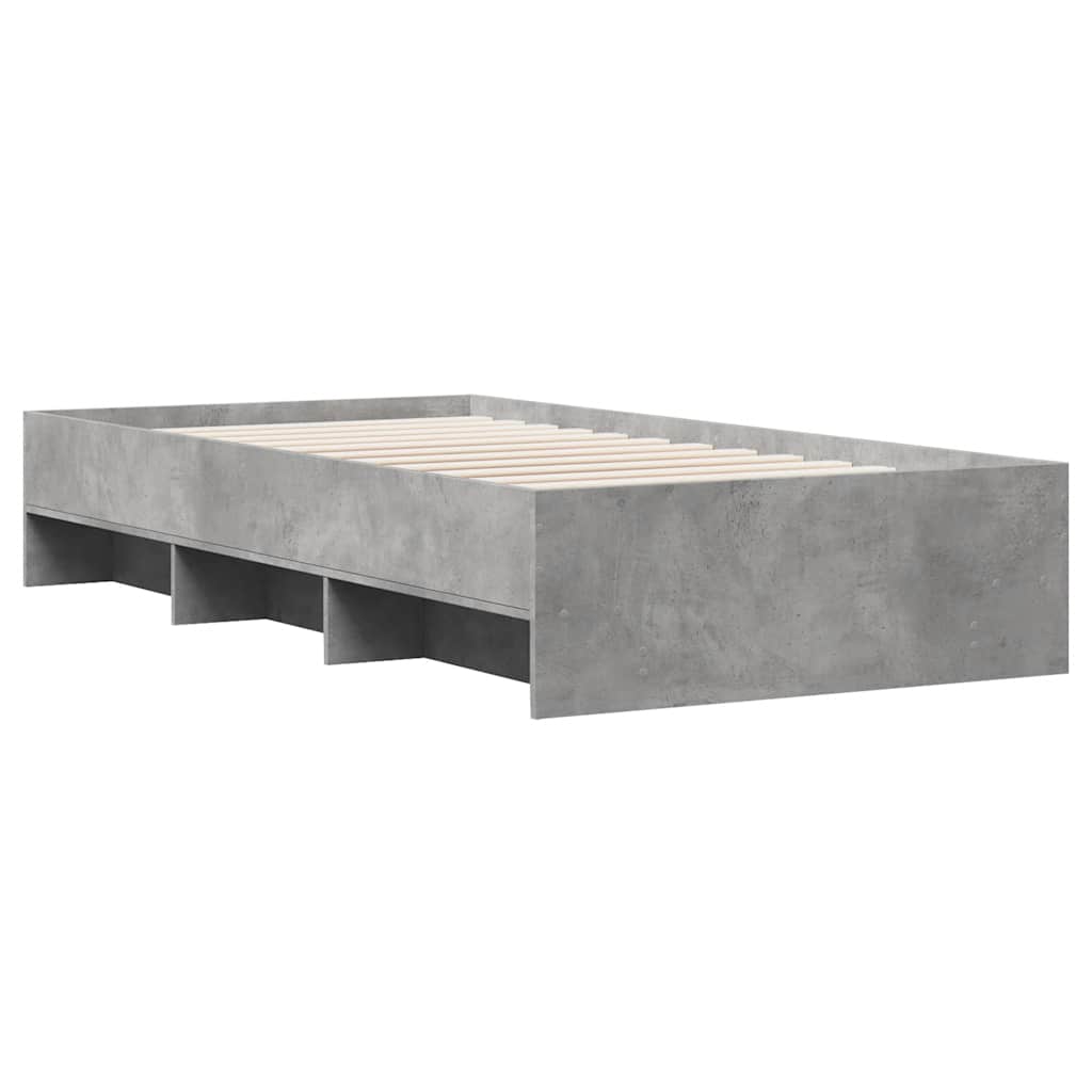 Estrutura de cama 90x200 cm derivados de madeira cinza sonoma