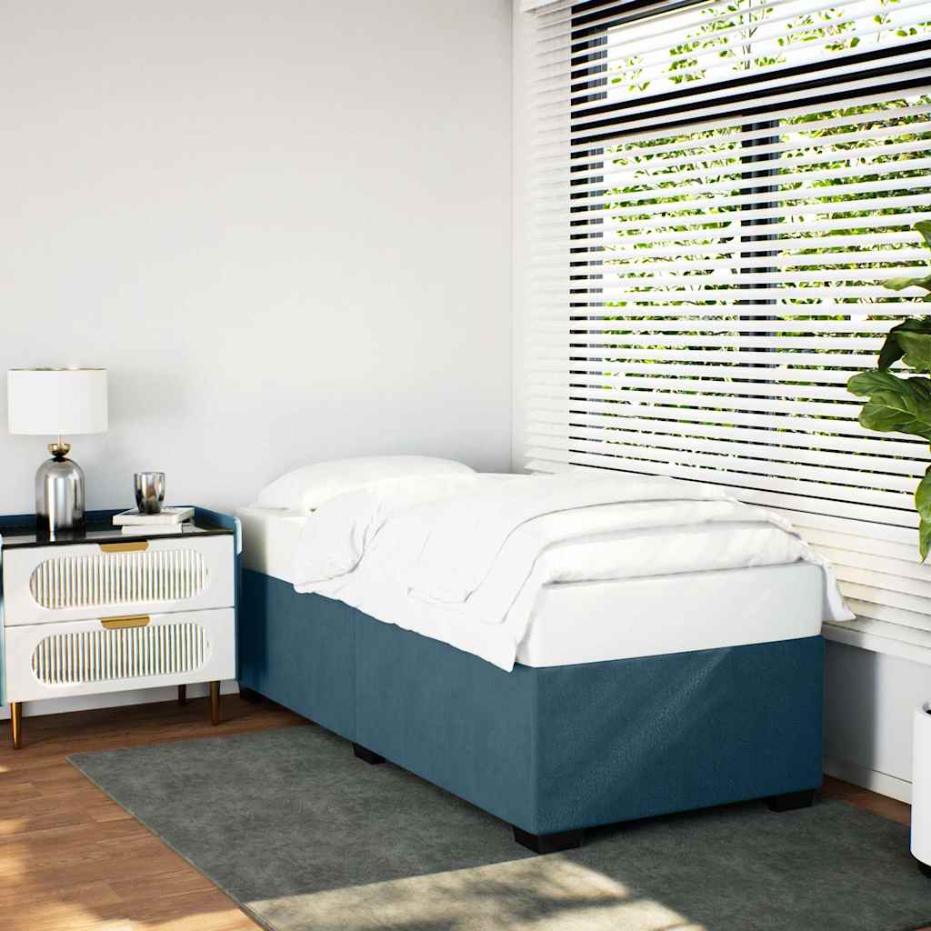 Estrutura de cama 80x200 cm veludo azul