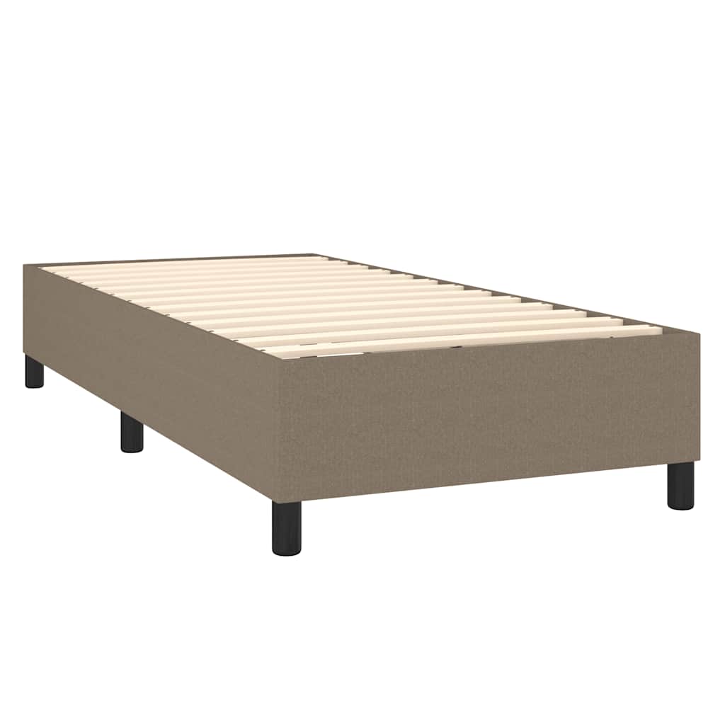 Estrutura de cama com molas sem colchão 90x200 cm tecido cinza-acastanhado