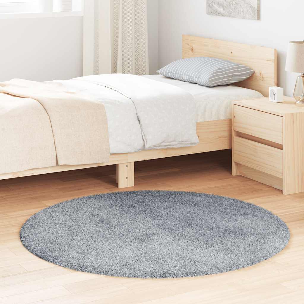 Tapete shaggy de pelo alto navarra 120x120 cm cinzento-claro