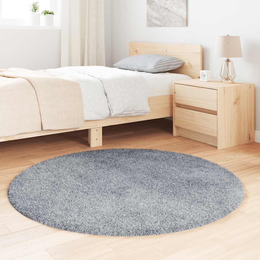 Tapete shaggy de pelo alto navarra 120x120 cm cinzento-claro