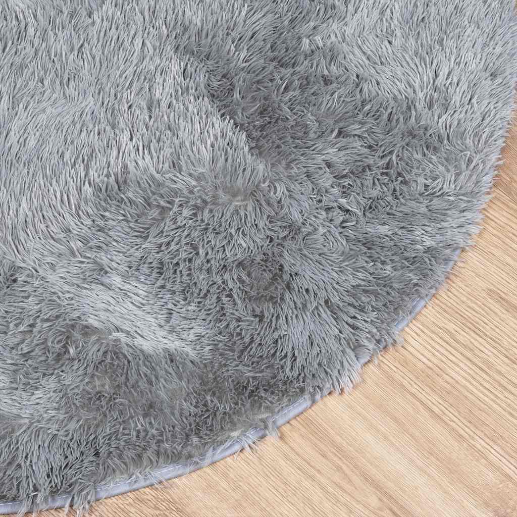 Tapete shaggy de pelo alto navarra 120x120 cm cinzento-claro