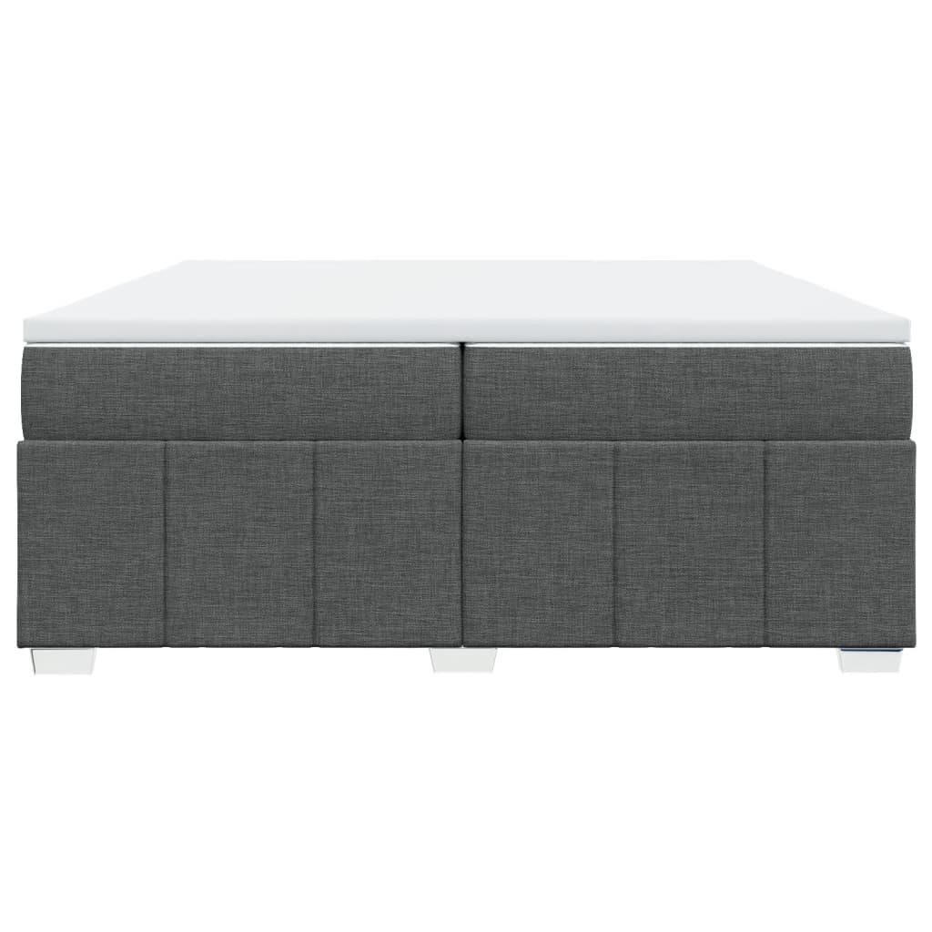 Cama com molas/colchão 200x200 cm tecido cinzento-escuro