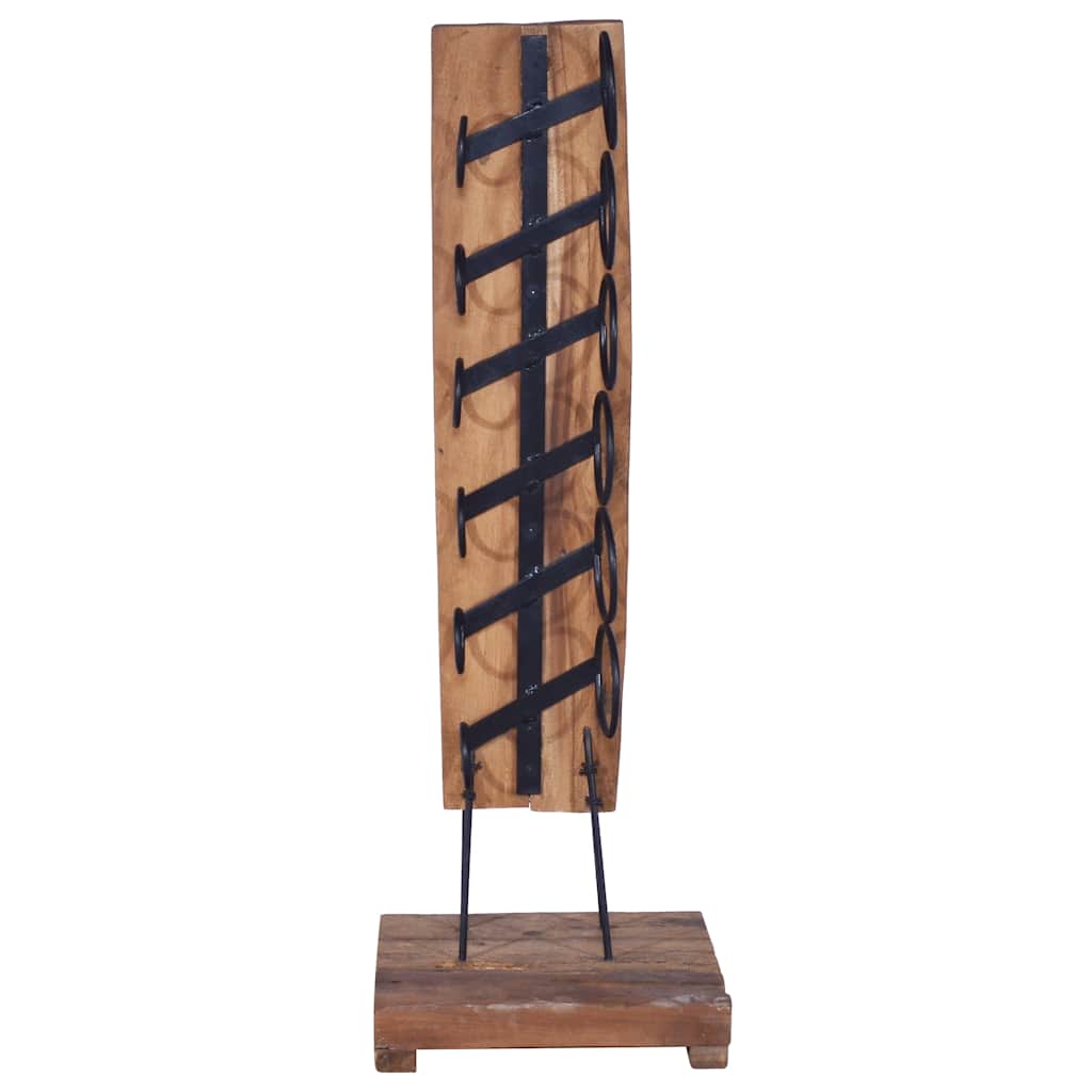 Garrafeira p/ 6 garrafas 35x35x100 cm madeira de teca maciça