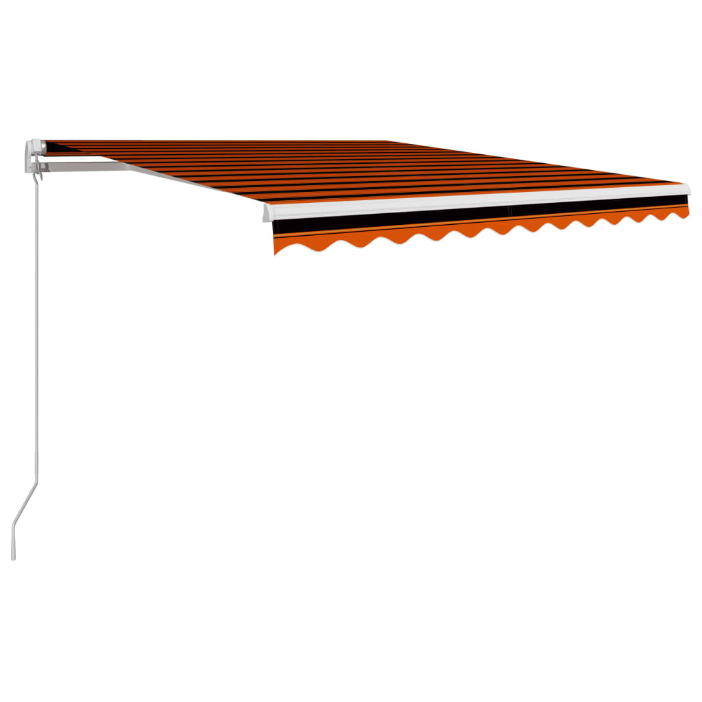 Toldo retrátil manual 350x250 cm laranja e castanho