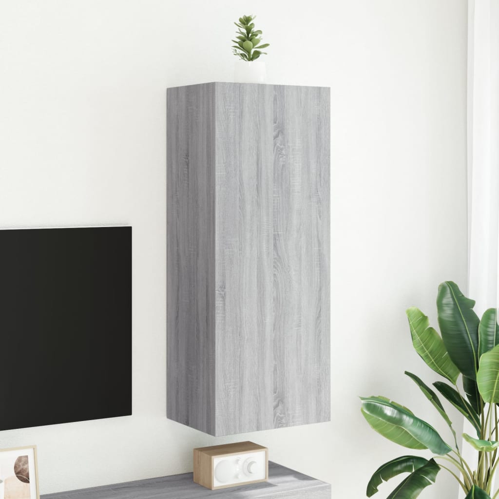Móvel parede TV 40,5x30x102cm derivados de madeira cinza sonoma
