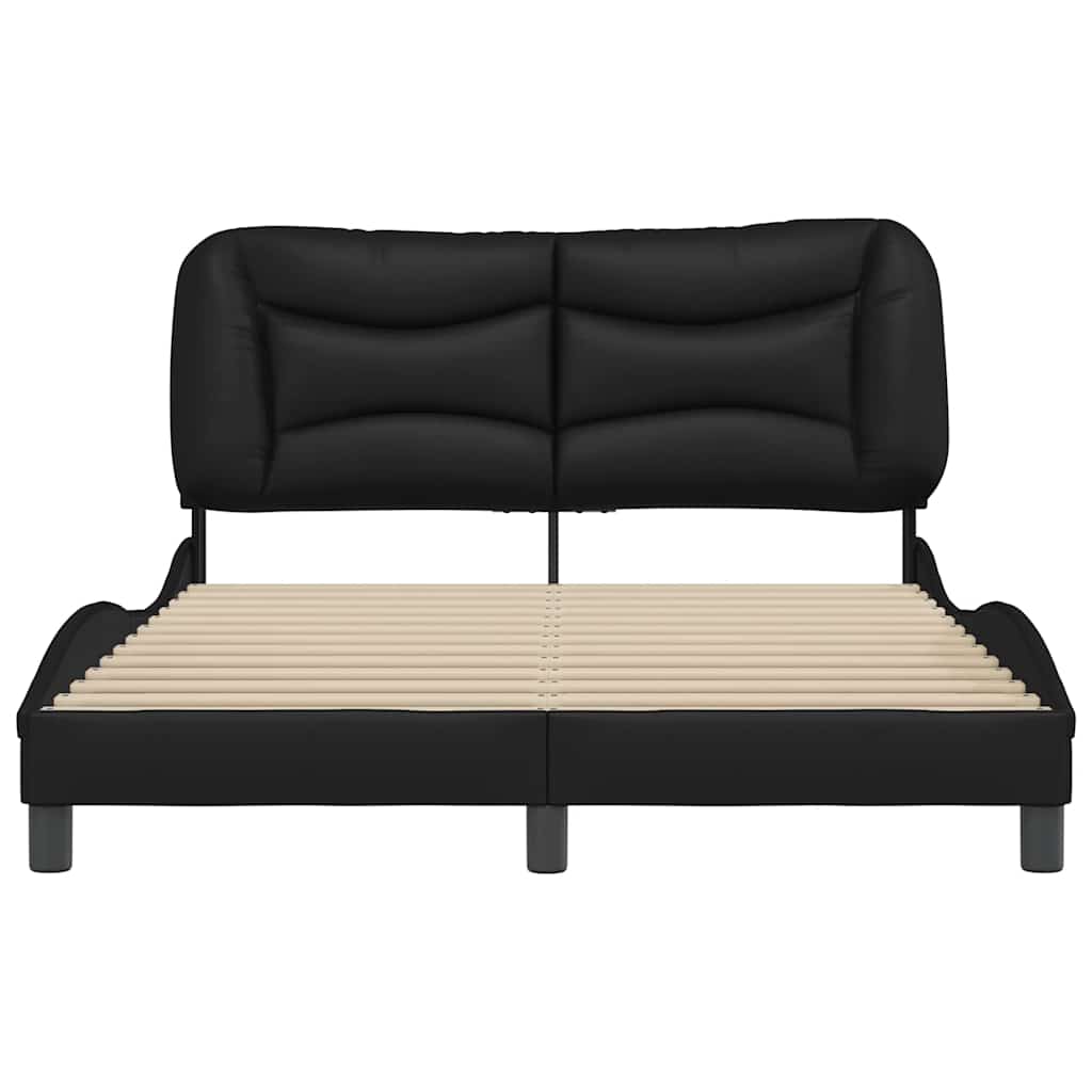 Estrutura de cama sem colchão hvar 120x200cm couro artificial preto