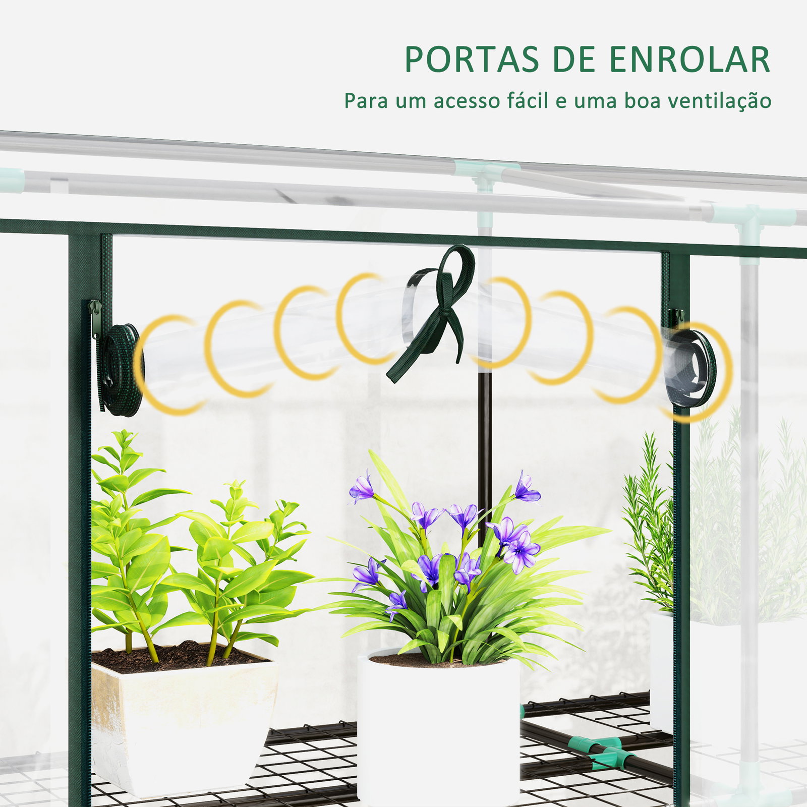 Estufa pequena com prateleiras de 3 níveis portas com fecho de correr estufa para cultivar 215x46x151 cm transparente