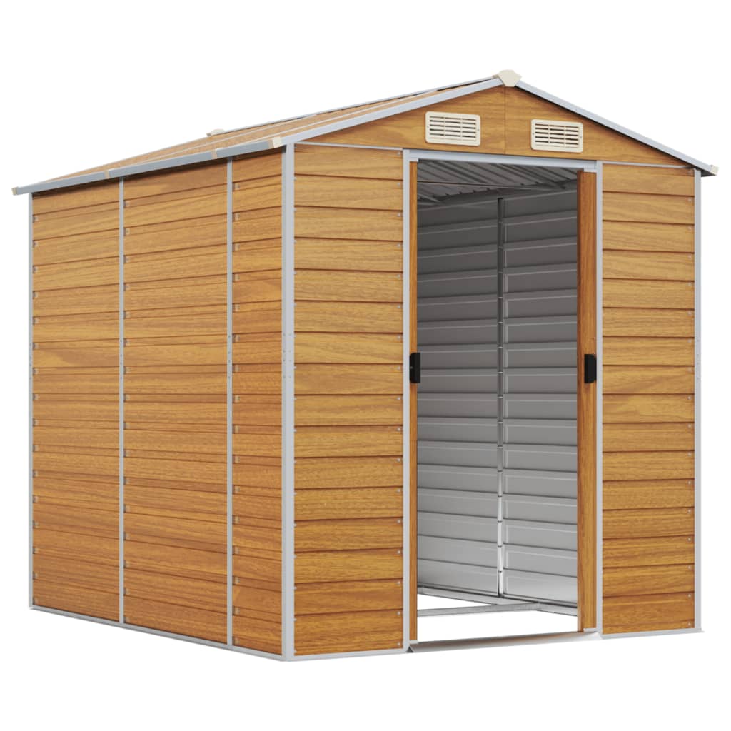 Abrigo de jardim castanho claro 191x215x198 cm aço galvanizado