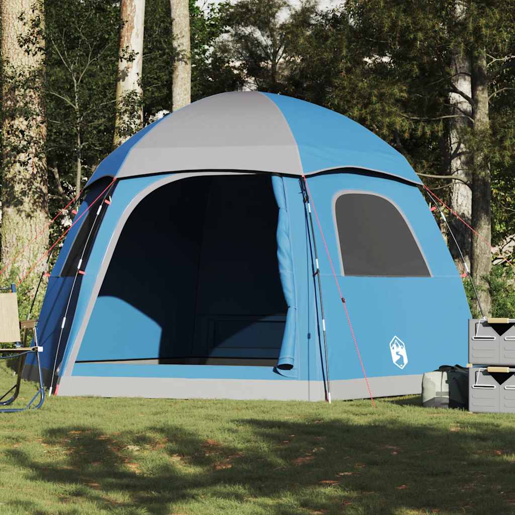 Tenda familiar estilo igloo para 6 pessoas impermeável azul