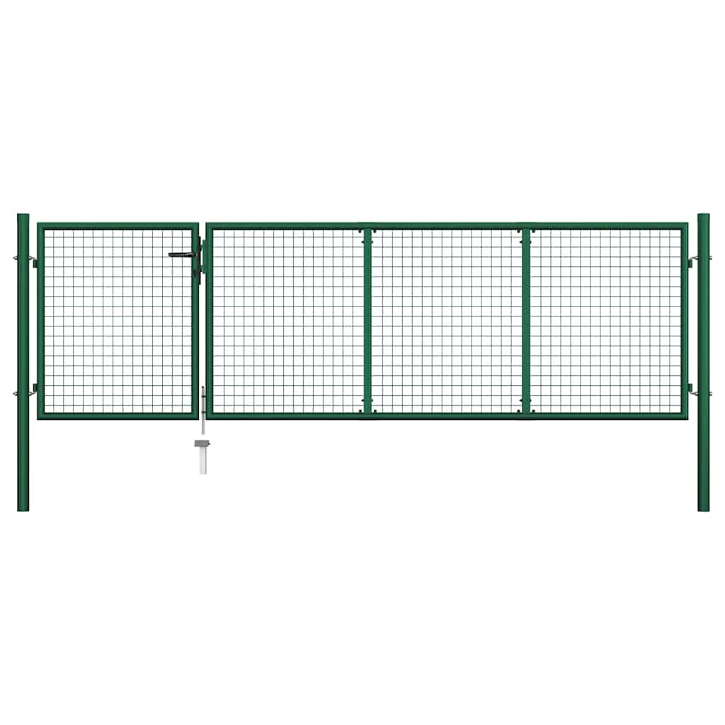 Portão de jardim em aço 350x100 cm verde