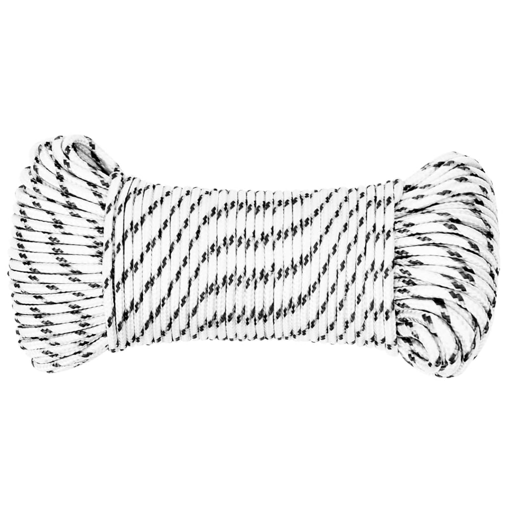 Corda entrançada para barco 4 mmx25 m poliéster branco