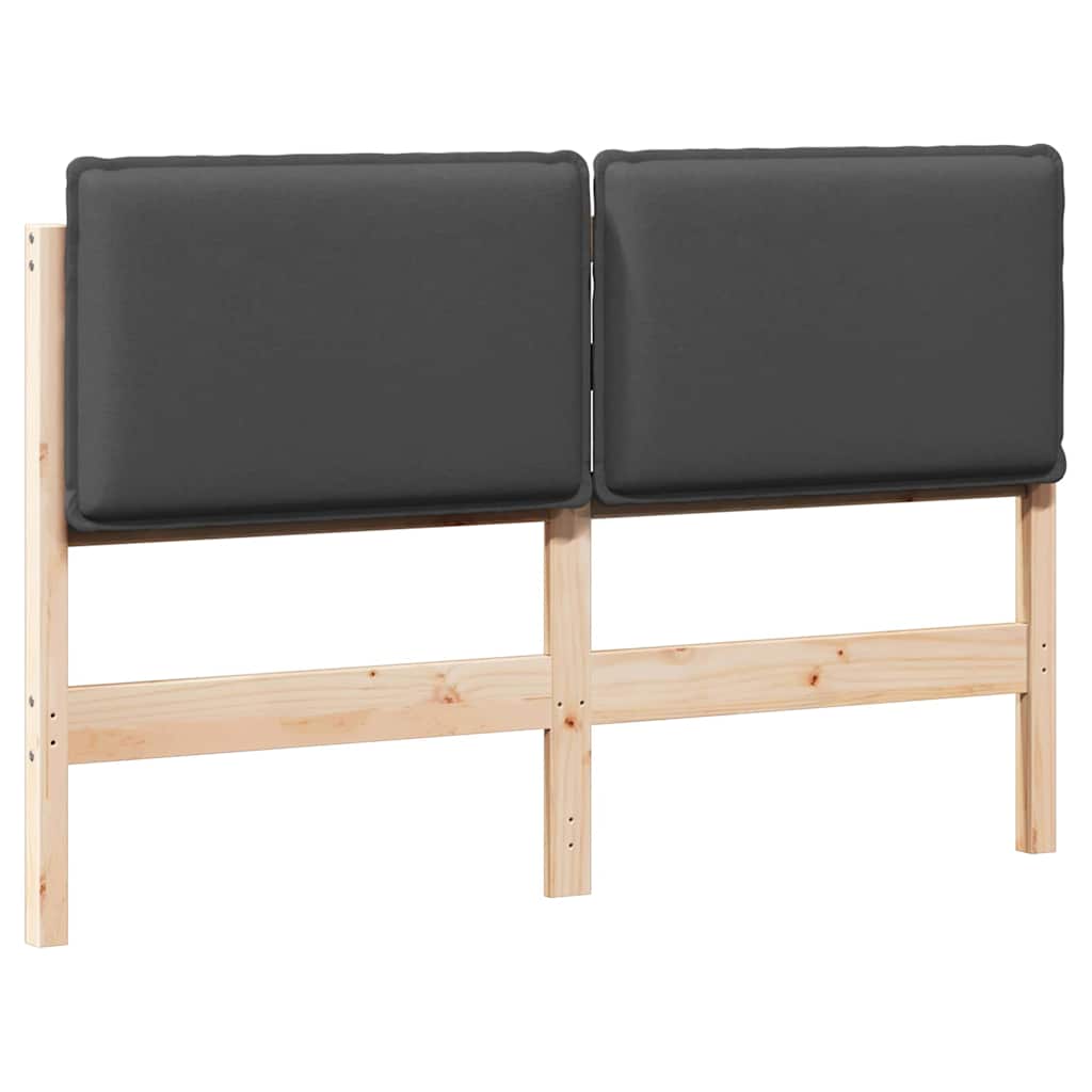Cabeceira estofada com cabeceira cinza natural e escuro 140 cm