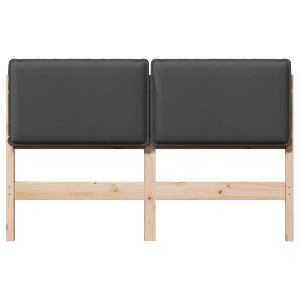 Cabeceira estofada com cabeceira cinza natural e escuro 140 cm