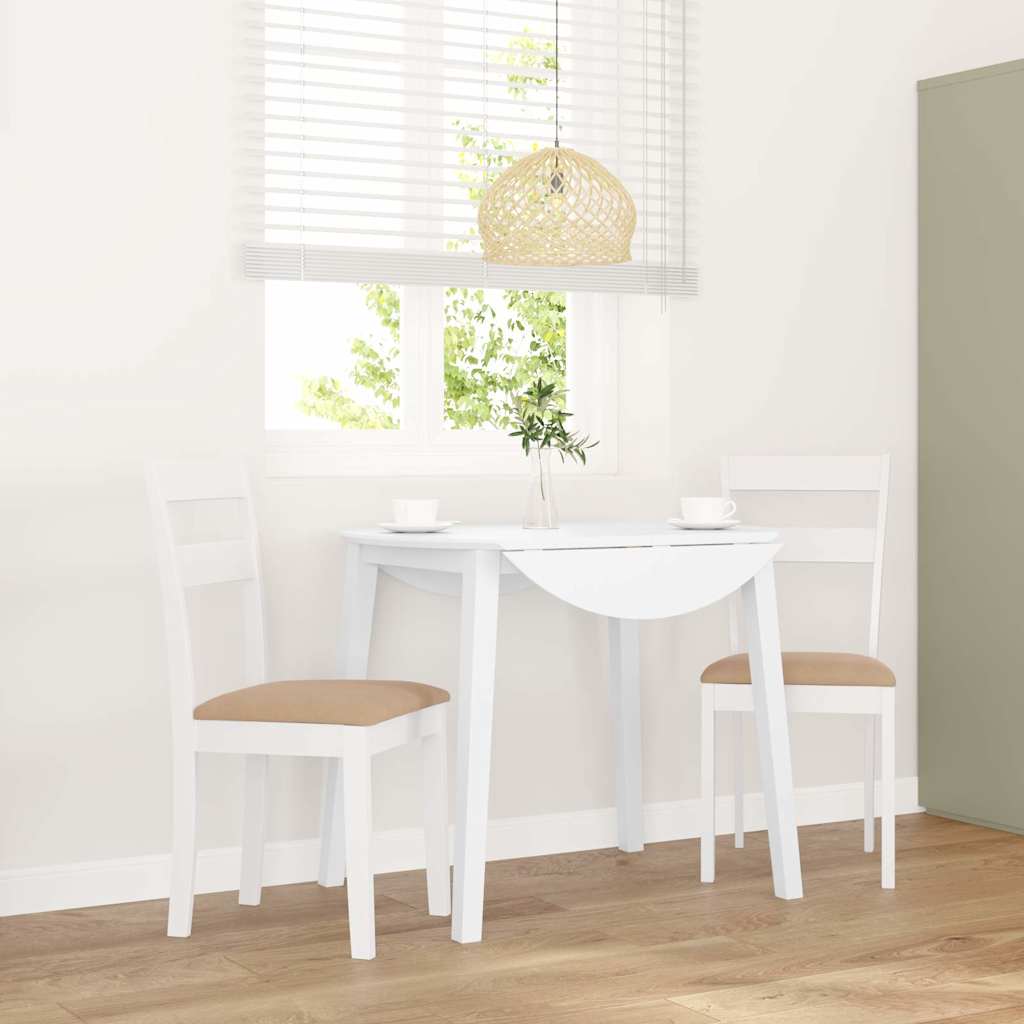 Cadeiras de jantar com almofadões 2 pcs madeira maciça branco