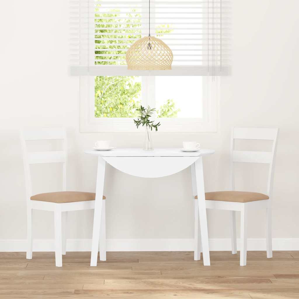 Cadeiras de jantar com almofadões 2 pcs madeira maciça branco