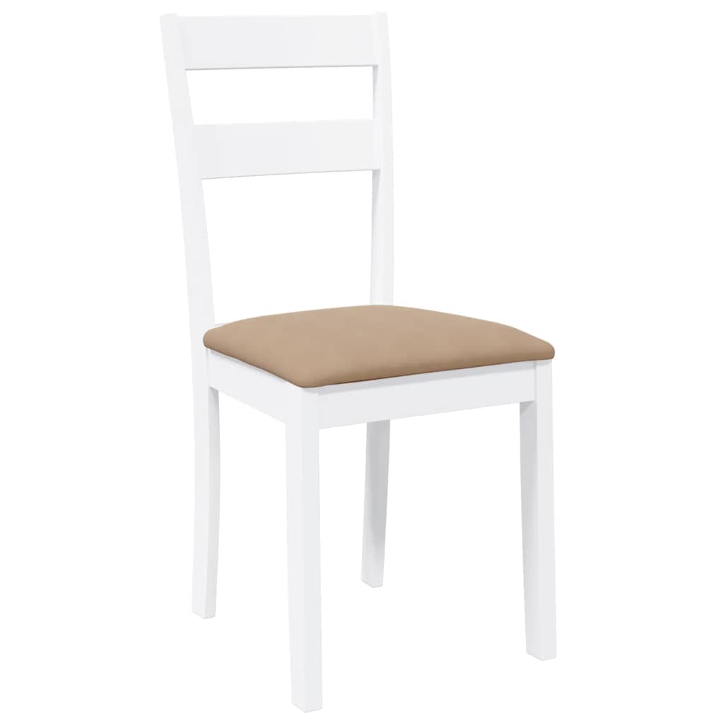 Cadeiras de jantar com almofadões 2 pcs madeira maciça branco