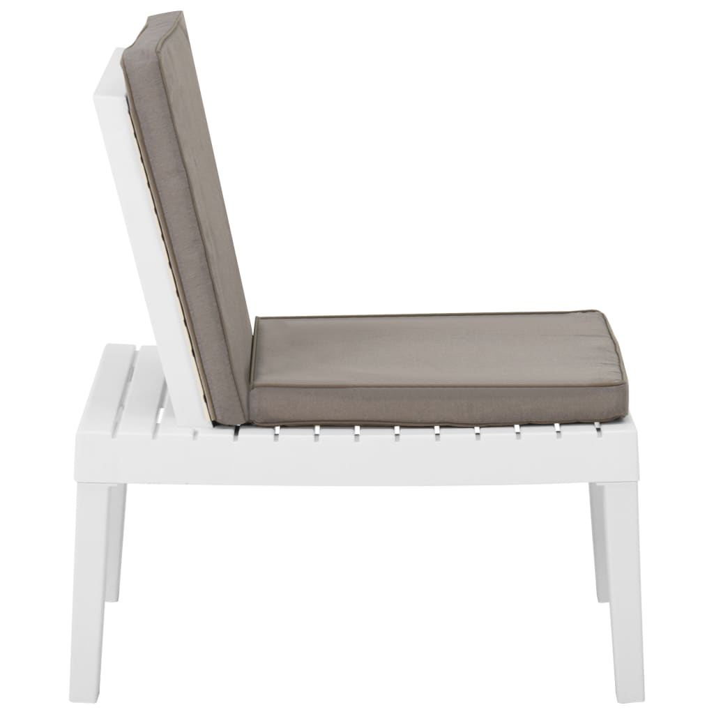 Cadeira lounge de jardim com almofadão plástico branco