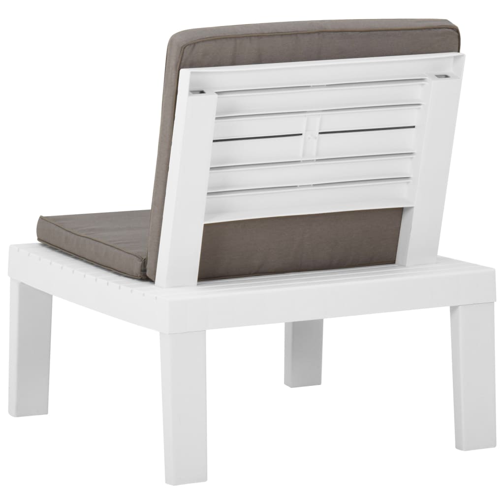 Cadeira lounge de jardim com almofadão plástico branco