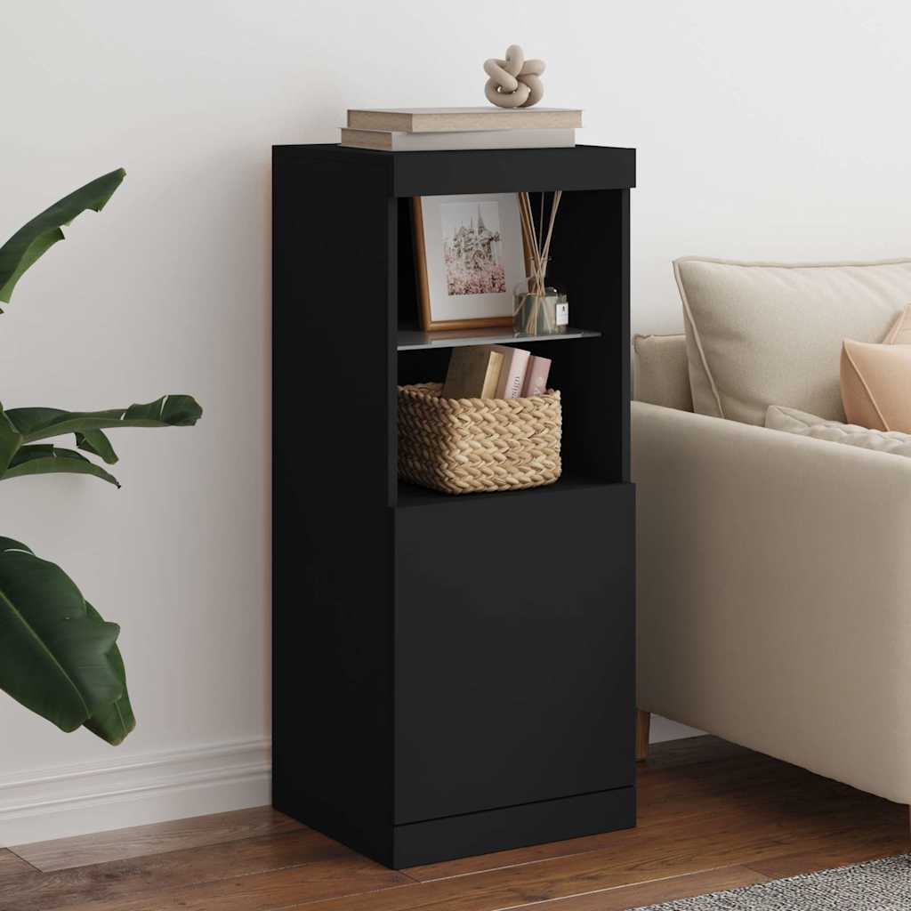 Aparador com luzes LED 41x37x100 cm preto