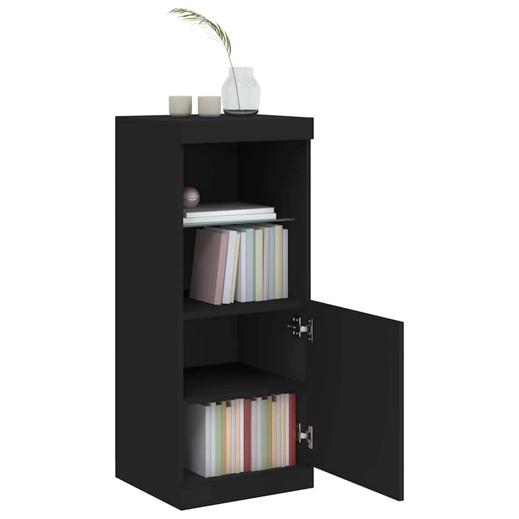 Aparador com luzes LED 41x37x100 cm preto