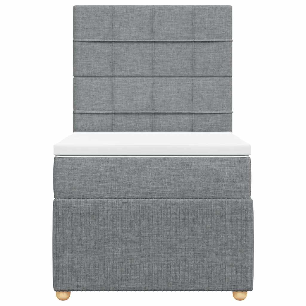 Cama com molas/colchão 90x200 cm tecido cinza-claro