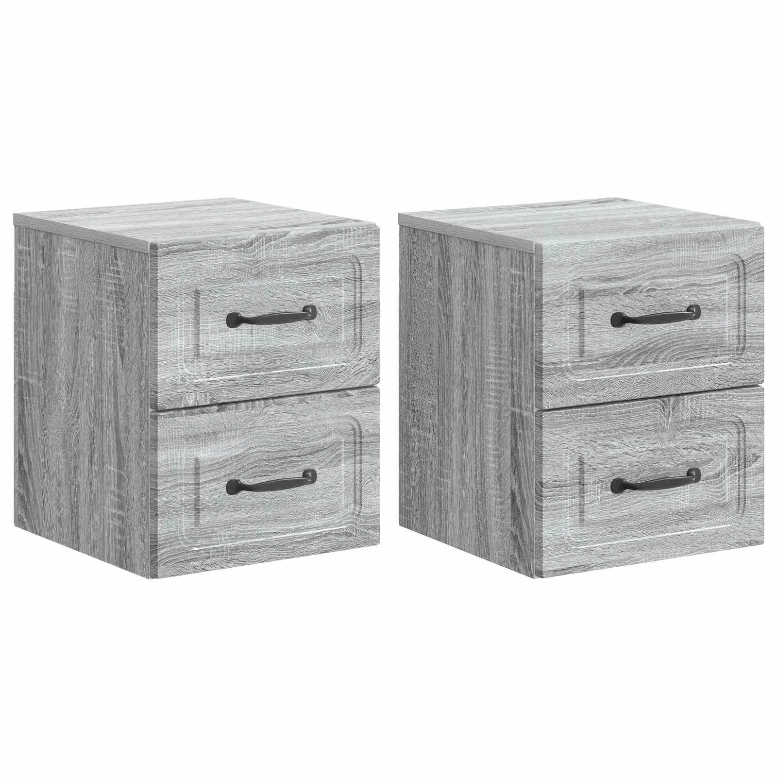 Gabinete de canto montado na parede 2 unid. sonoma cinzento