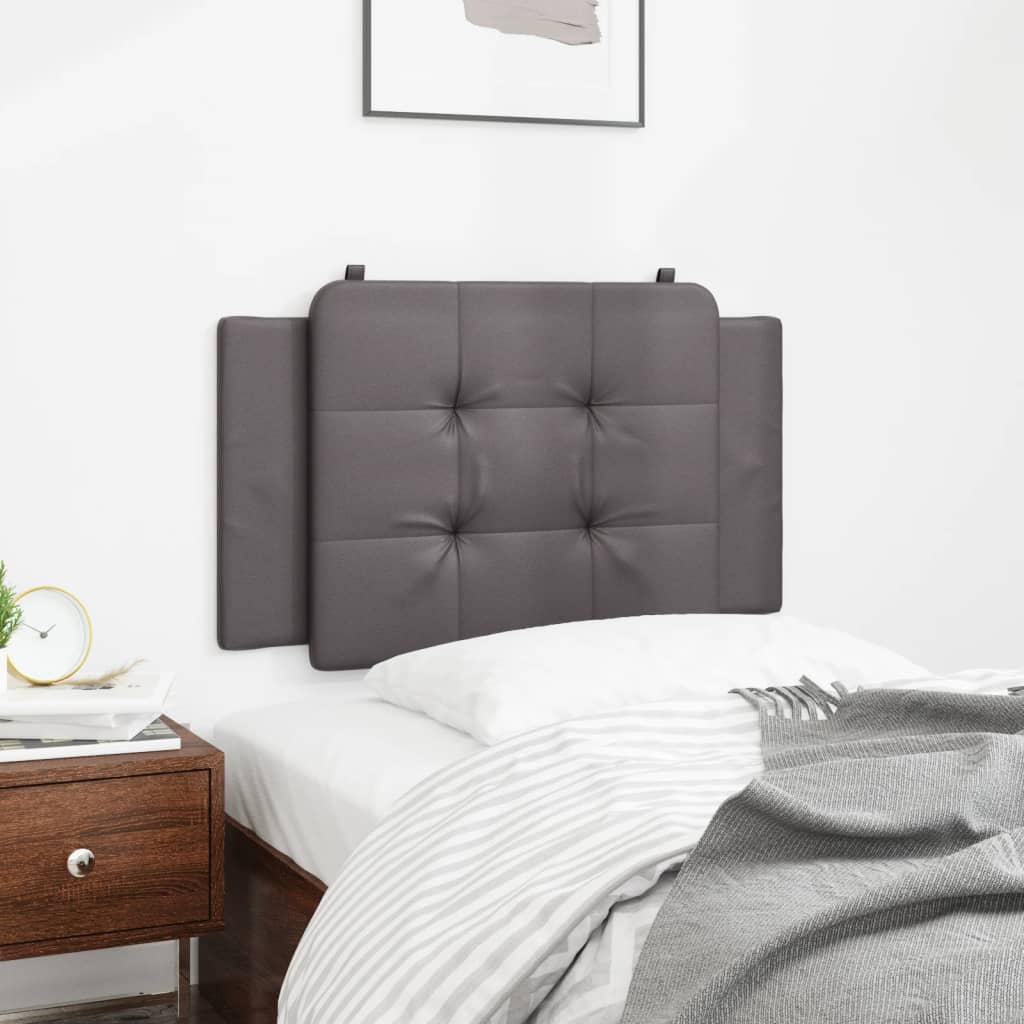Almofadão de cabeceira zadar 80 cm couro artificial cinzento