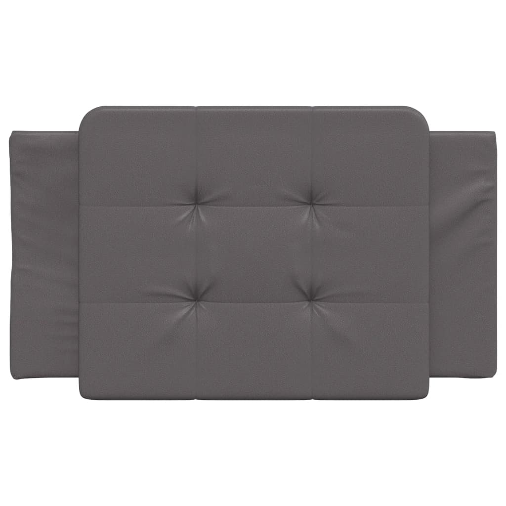 Almofadão de cabeceira zadar 80 cm couro artificial cinzento