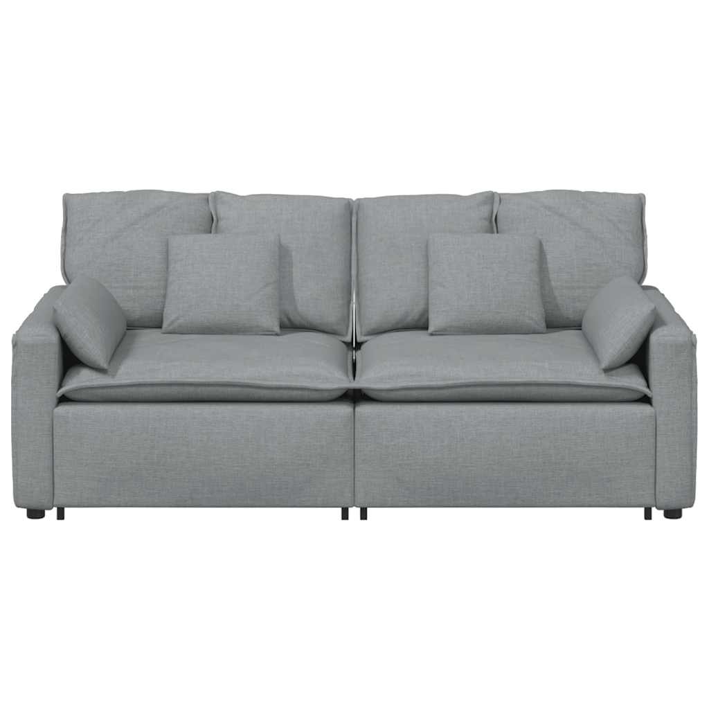 Sofá modular com almofadas cinzento-claro