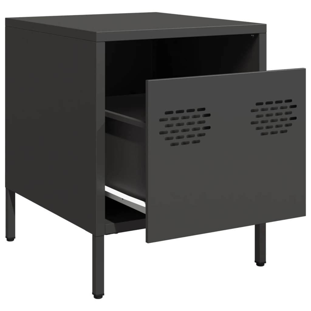Mesas de cabeceira 2 pcs 35x39x43,5 cm aço preto