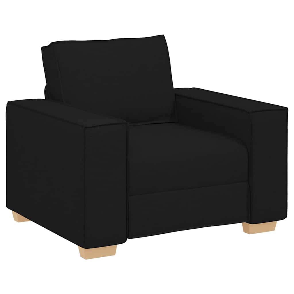 Sofá-cadeira preto 100x78x84 cm tecido