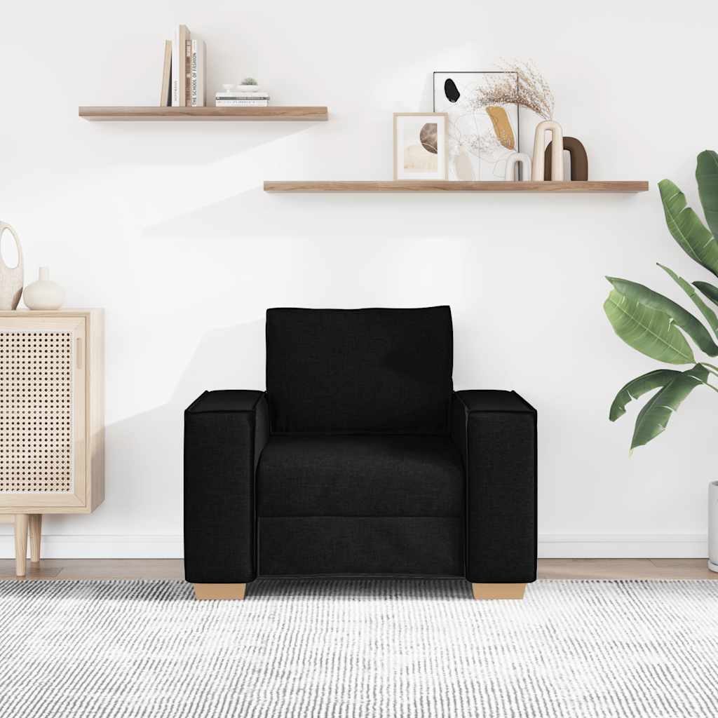 Sofá-cadeira preto 100x78x84 cm tecido