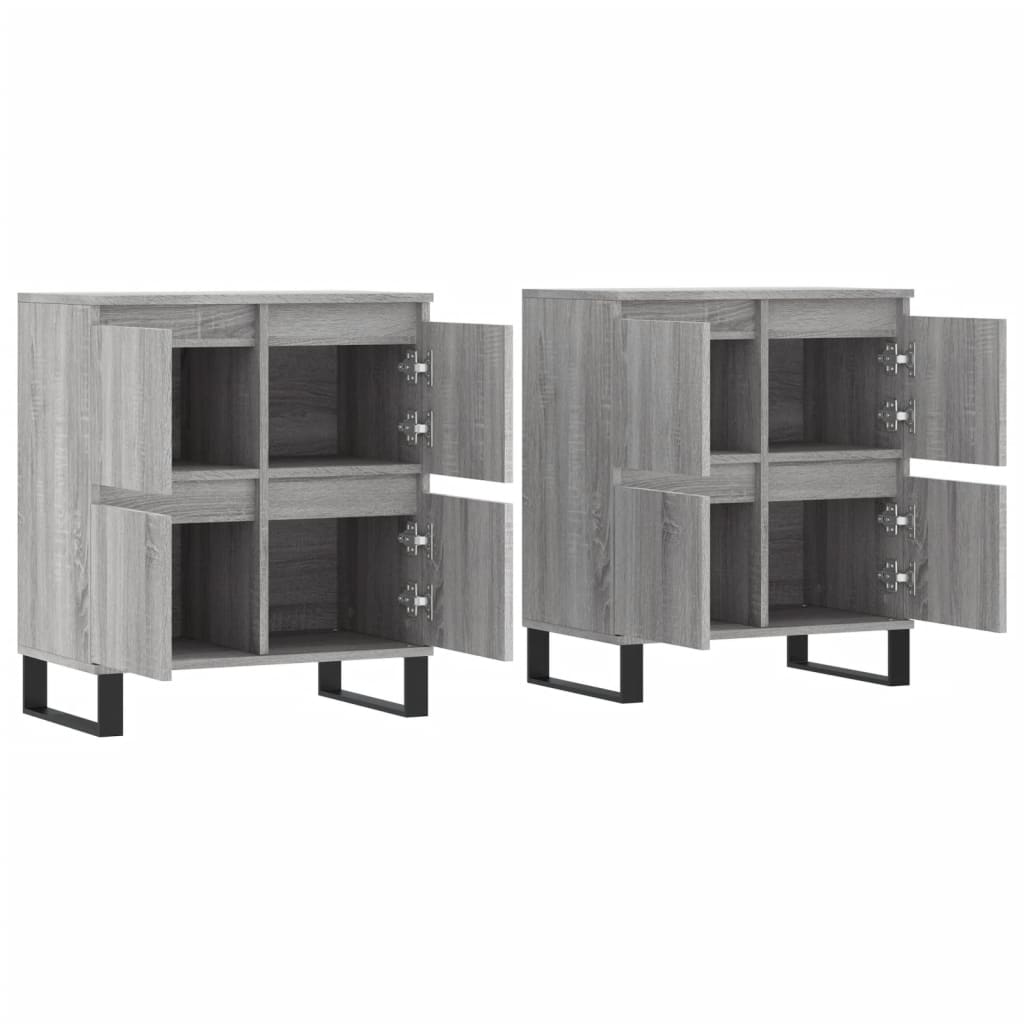 Aparadores 2 pcs derivados de madeira cinzento sonoma