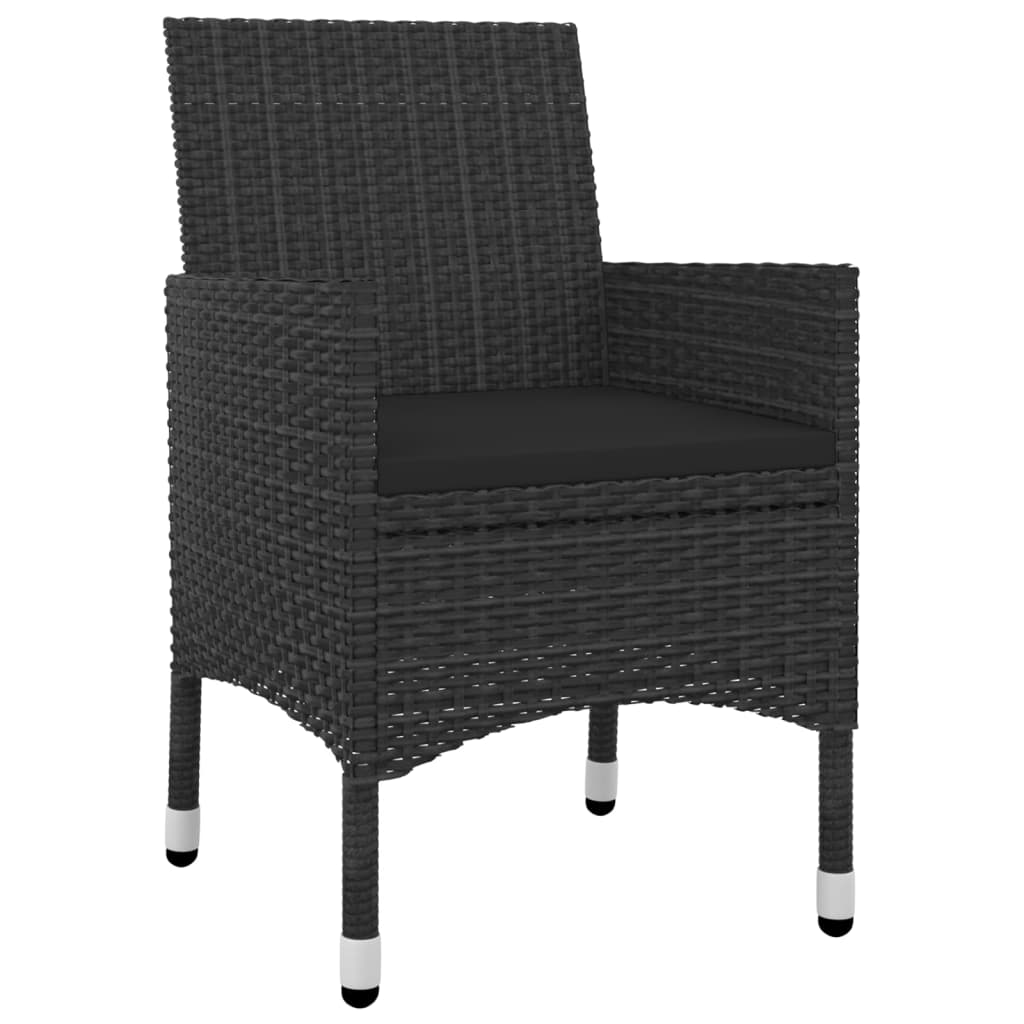 9 Pcs conjunto jantar jardim c/ almofadões vime PE e vidro
