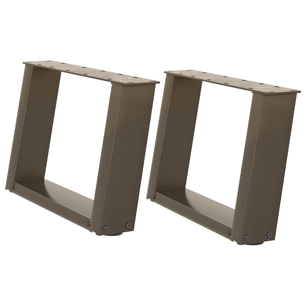 Pés para mesa de centro em formato de u, 2 peças, aço natural, 50x(30-31) cm, aço