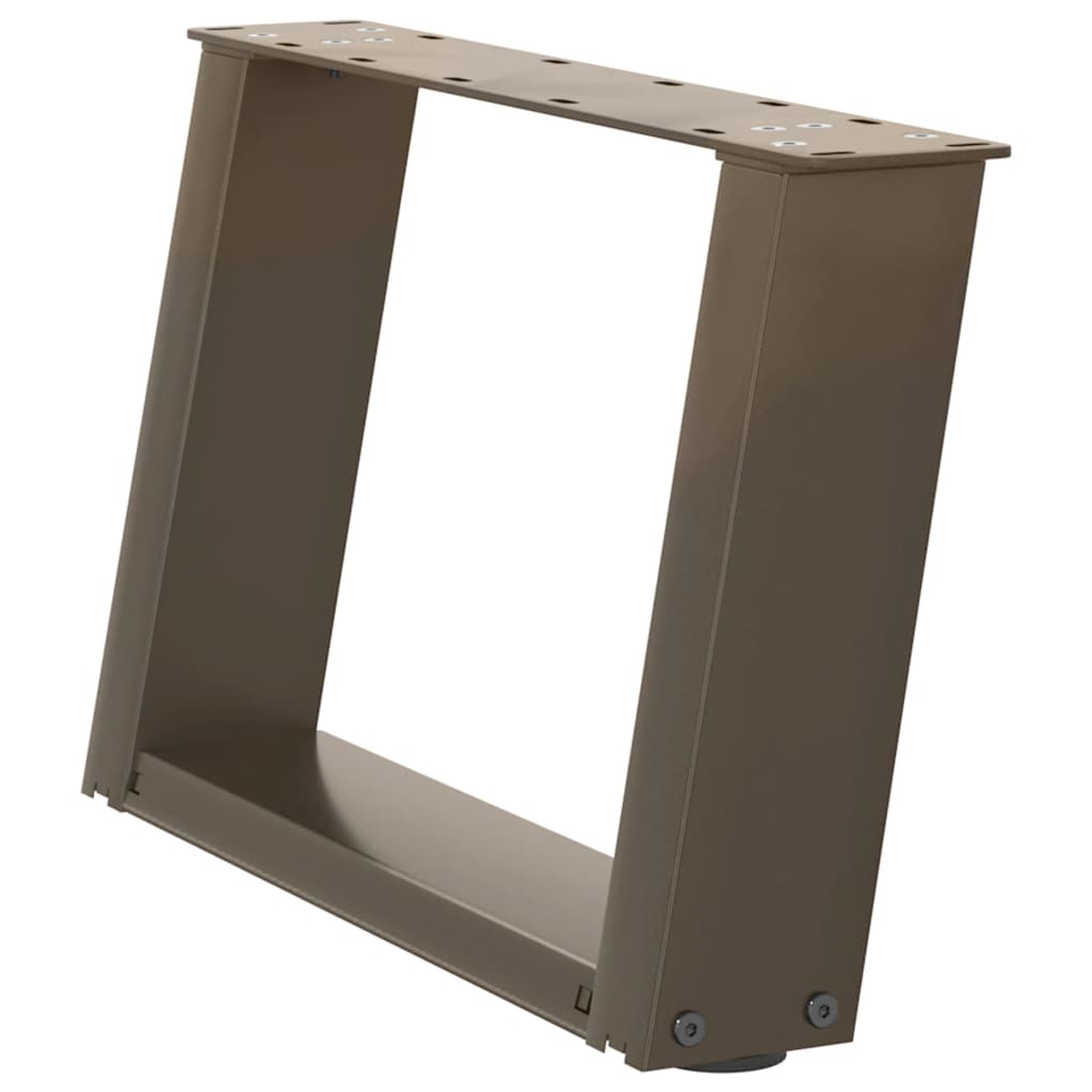 Pés para mesa de centro em formato de u, 2 peças, aço natural, 50x(30-31) cm, aço