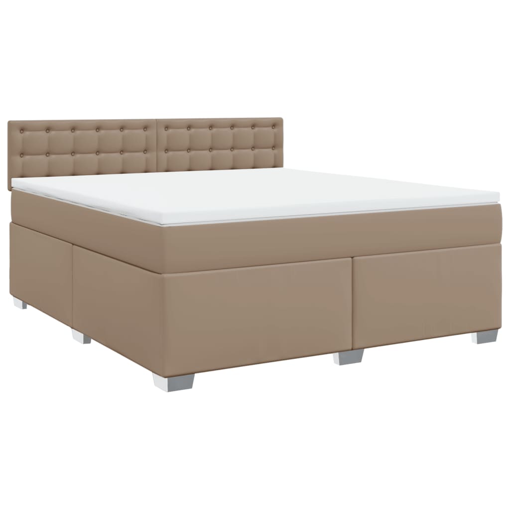Cama com molas/colchão 180x200 cm couro artificial cappuccino