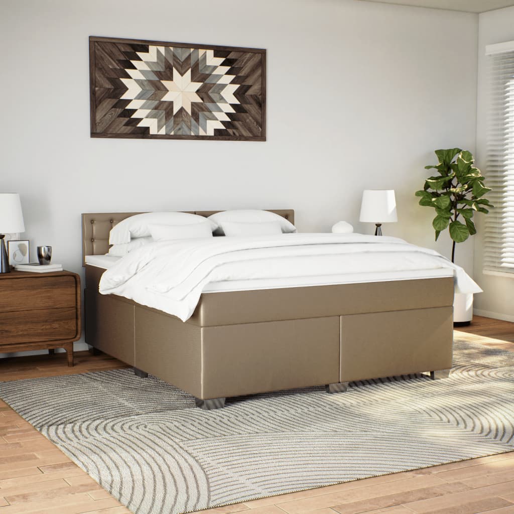 Cama com molas/colchão 180x200 cm couro artificial cappuccino