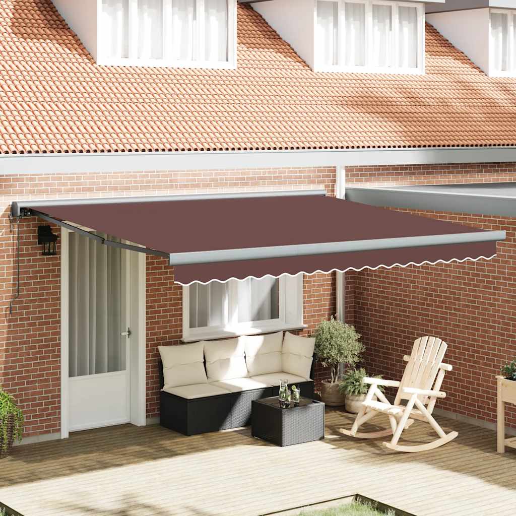 Toldo retrátil automático 400x300 cm castanho