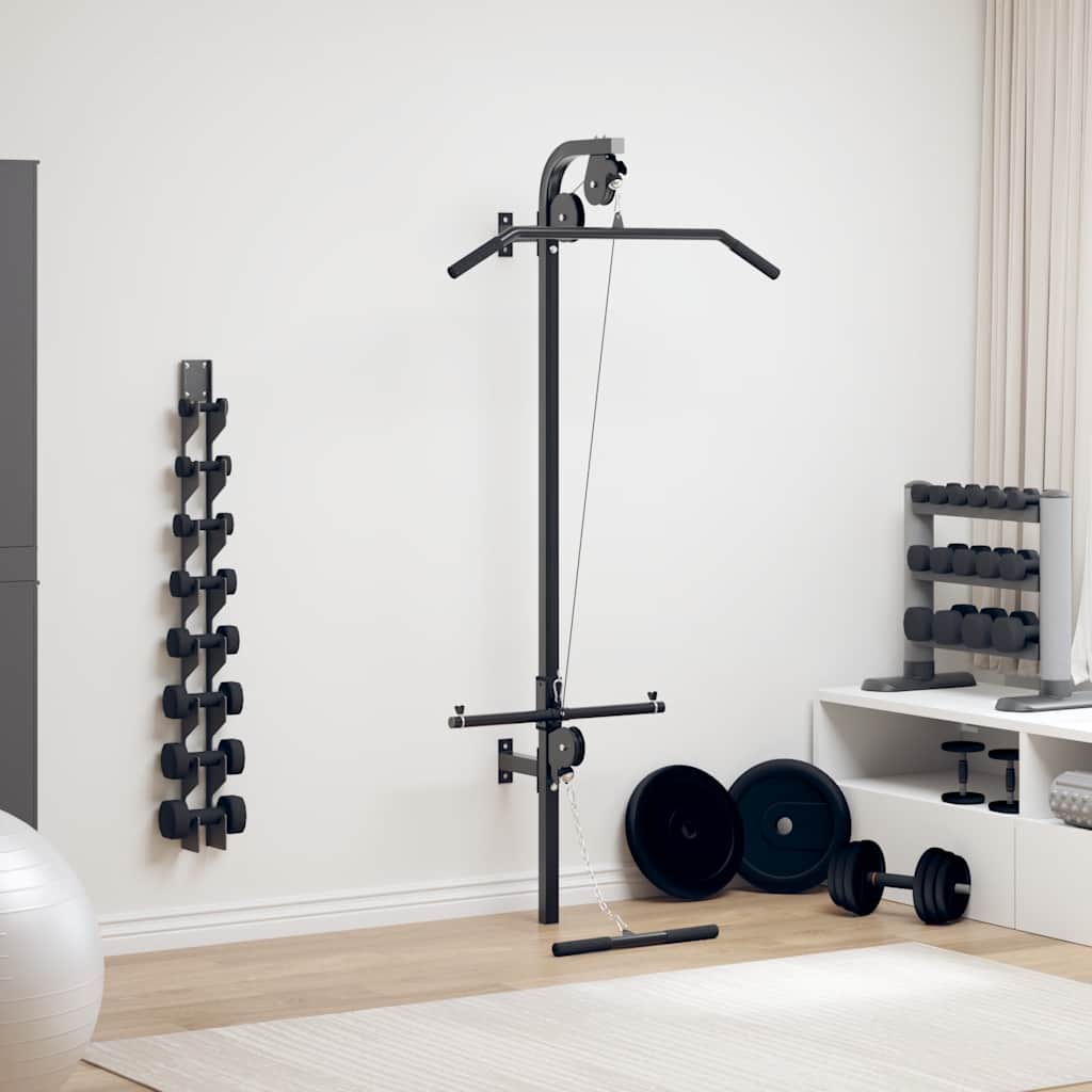 Equipamento de exercícios p/ montar na parede com 2 roldanas