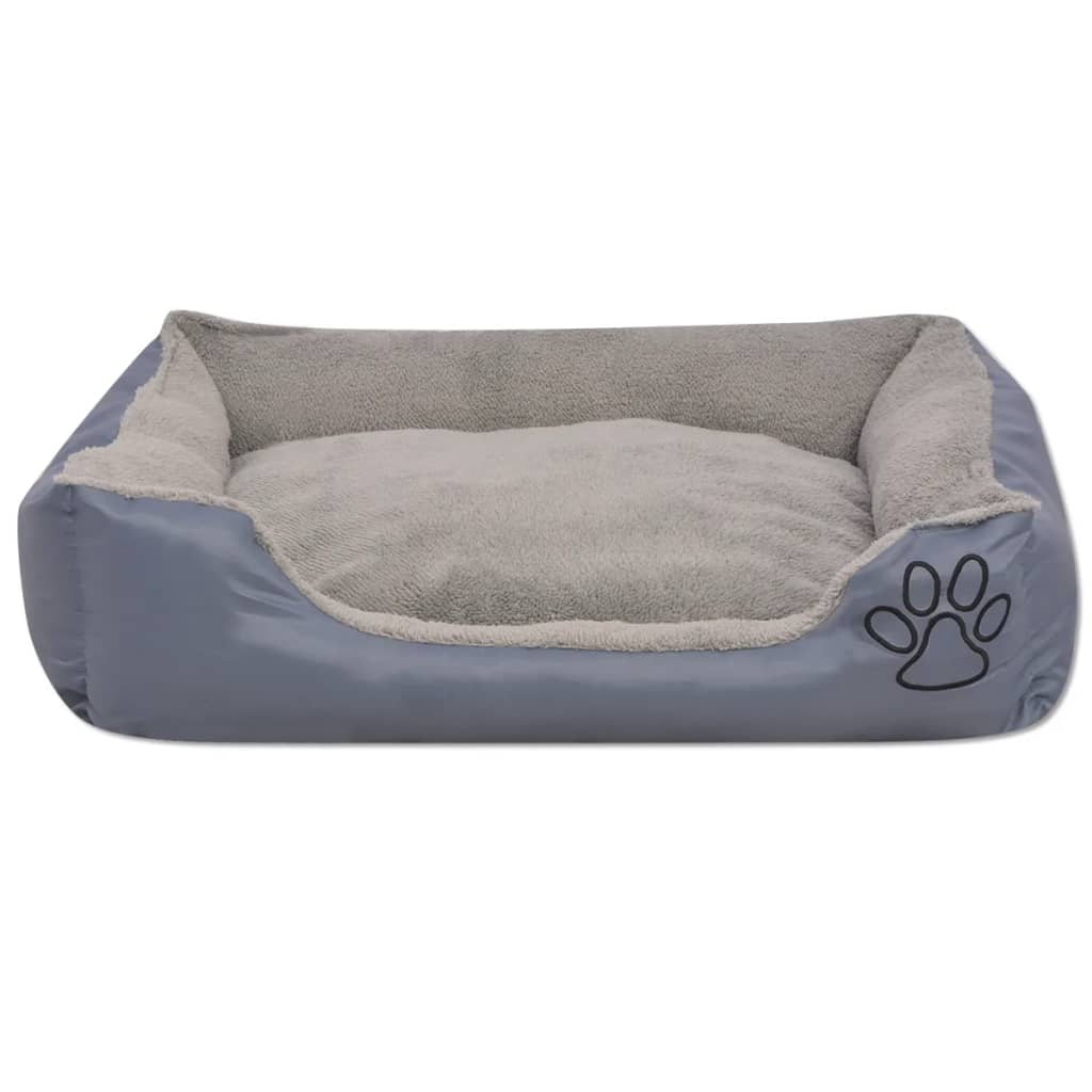 Cama para cães com almofada acolchoada tamanho xl cinzento